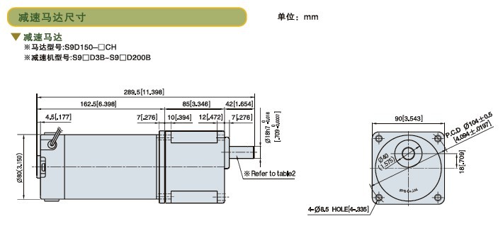 SPG标准型永磁直流马达 S9D系列150W